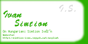 ivan simtion business card